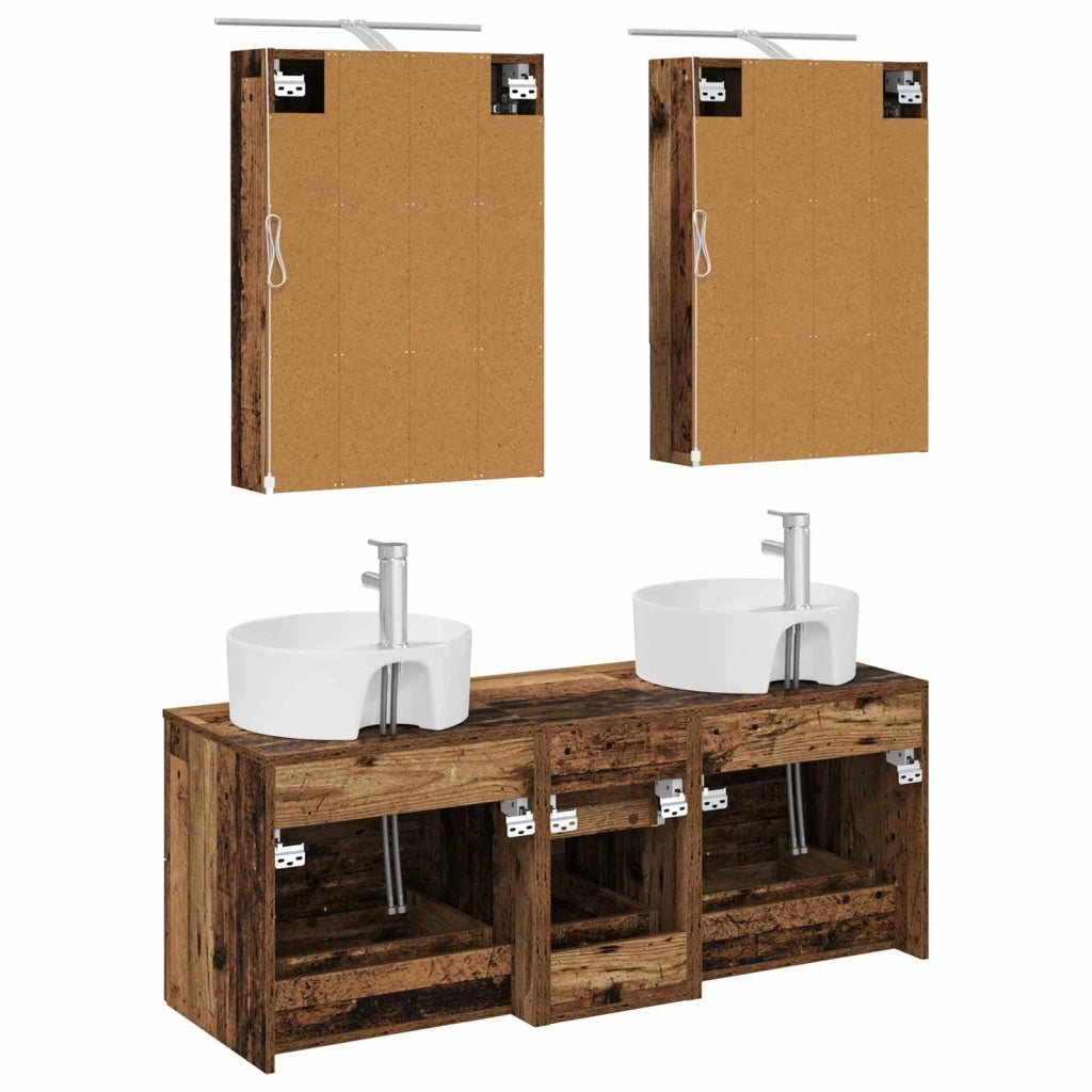 Set di mobili per il bagno 5 pcs Legno antico 3406925