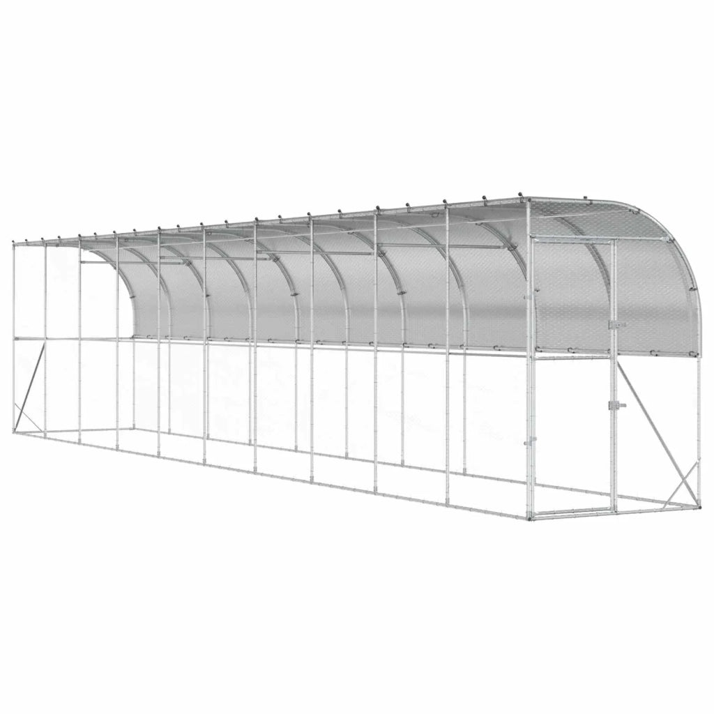 Gabbia per Polli Contro il Muro Argento 600 x 150 x 215 cm 3434724