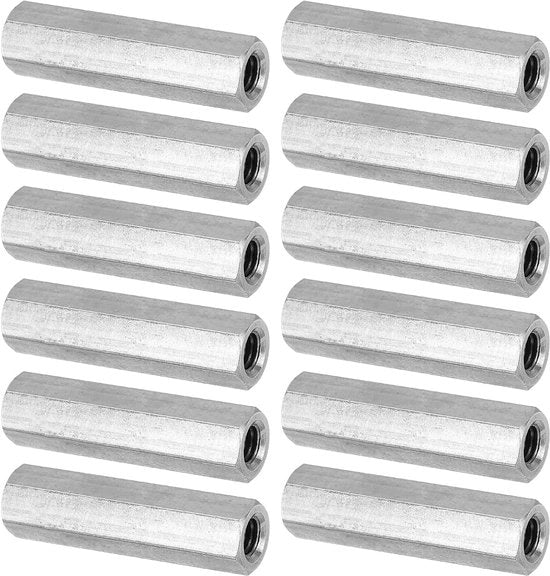Viti a 6 giri M6 x 1, velocità 304, acciaio inossidabile, 12 pezzi, 40 mm/1,6 pollici di lunghezza, spessi, completamente dotati di avviti, connettori a chiodo a vite.