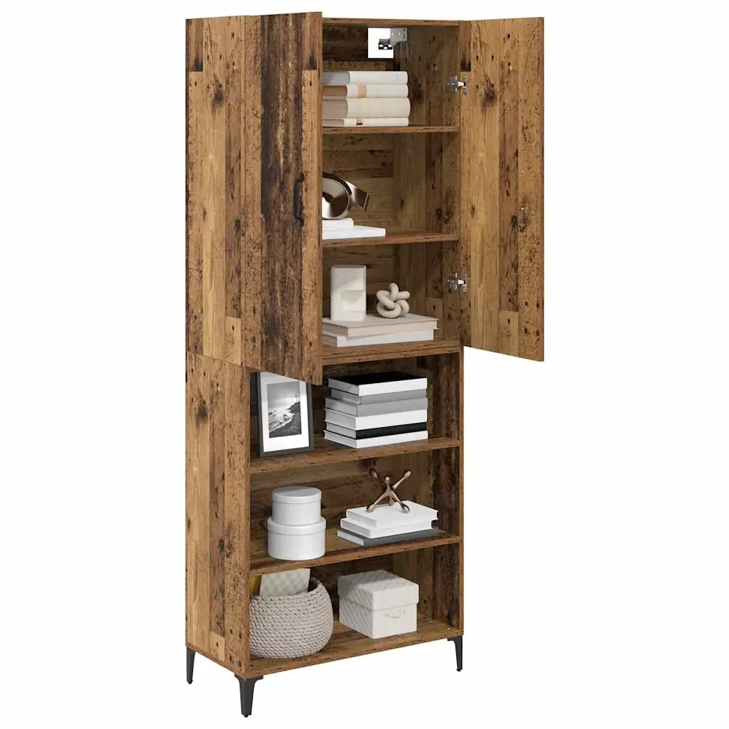 Credenza | Madia | Buffet da pranzo | Armadio da pranzo Legno vecchio 69,5 x 34 x 180 cm Legno multistrato