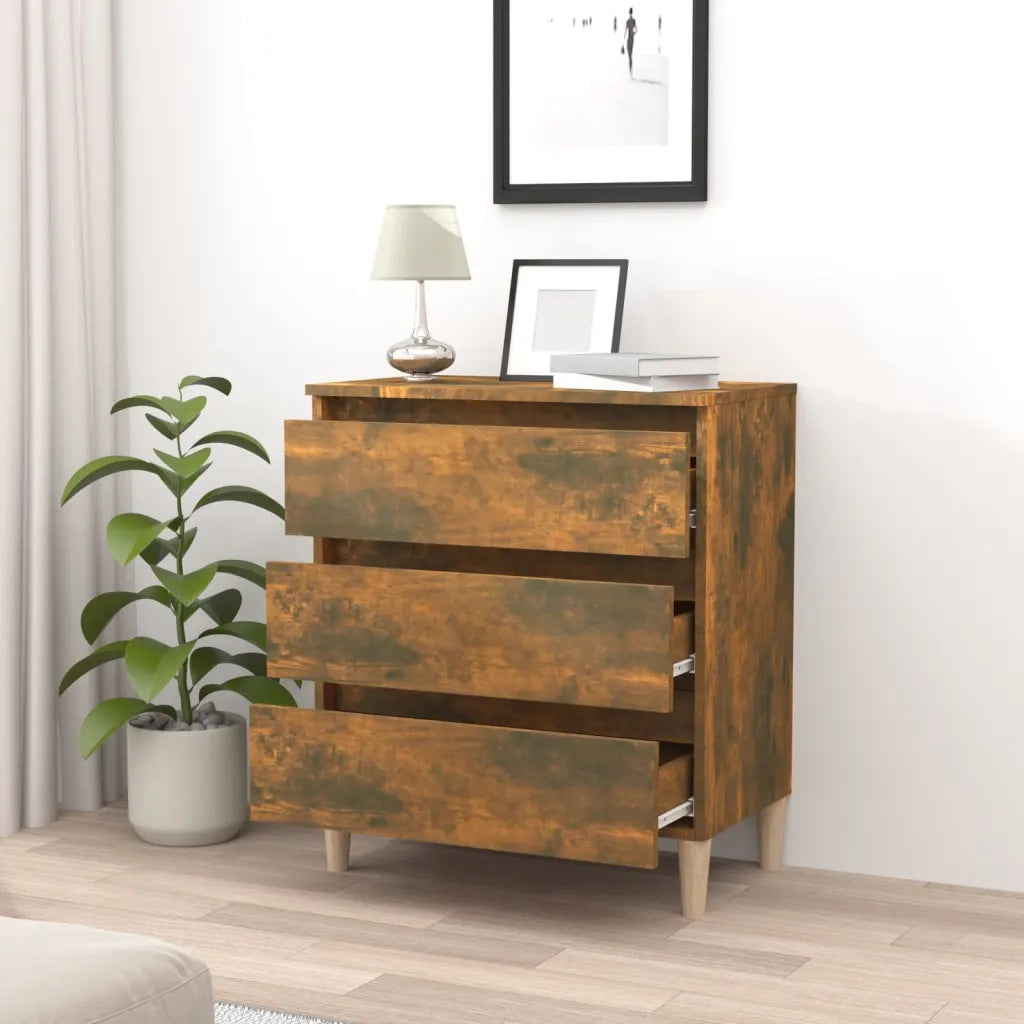 Credenza | Madia | Buffet da pranzo | Armadio da pranzo Rovere Fumo 60x35x69 cm in Legno Multistrato