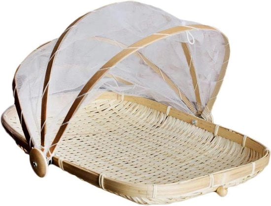 Borsa picnic in bamboe a mano - impermeabile e ideale per frutta, verdura e pane - stile 1 - 34 x 29 cm