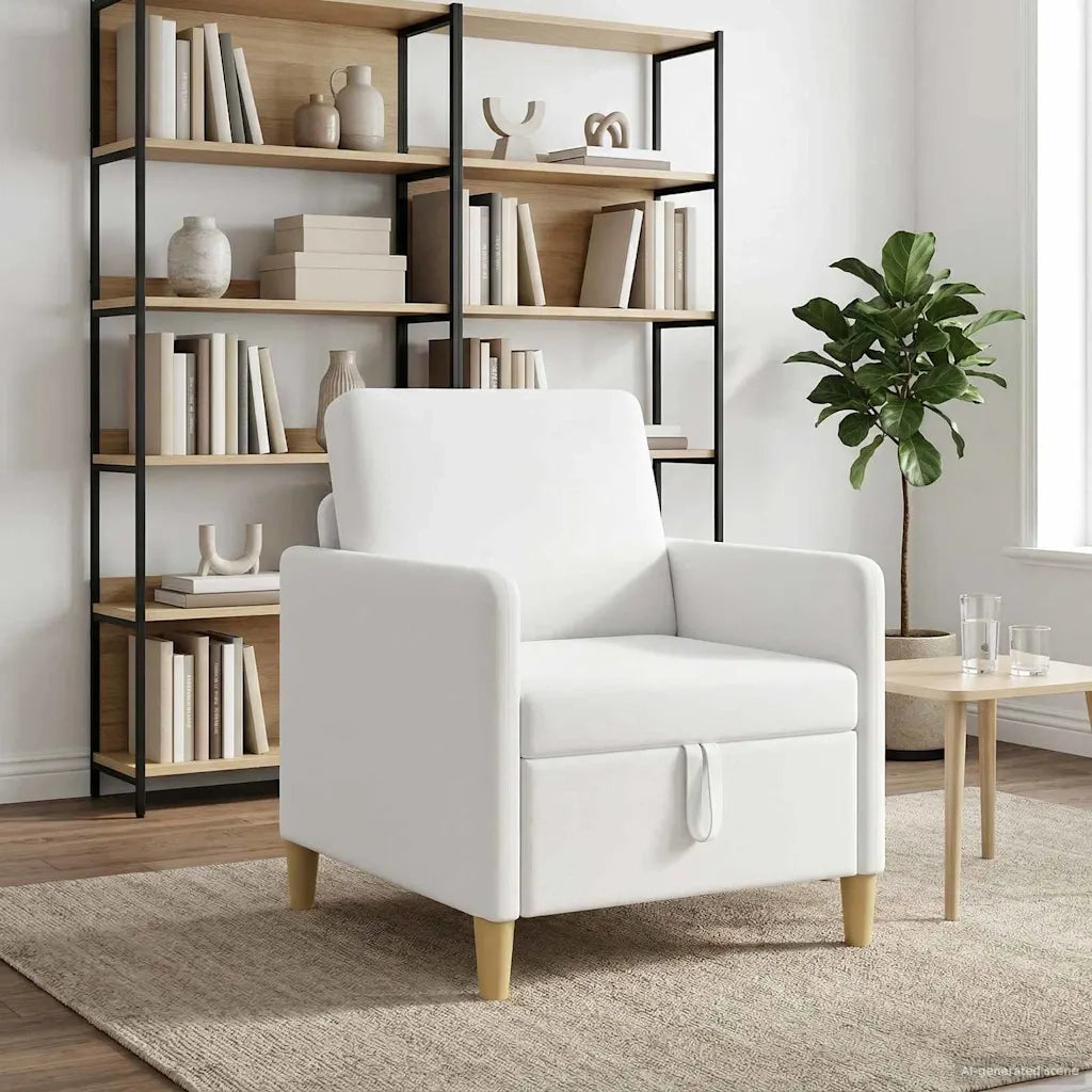 Divano con Storage Bianco 72 x 78 x 87 cm Poliestere 42036874