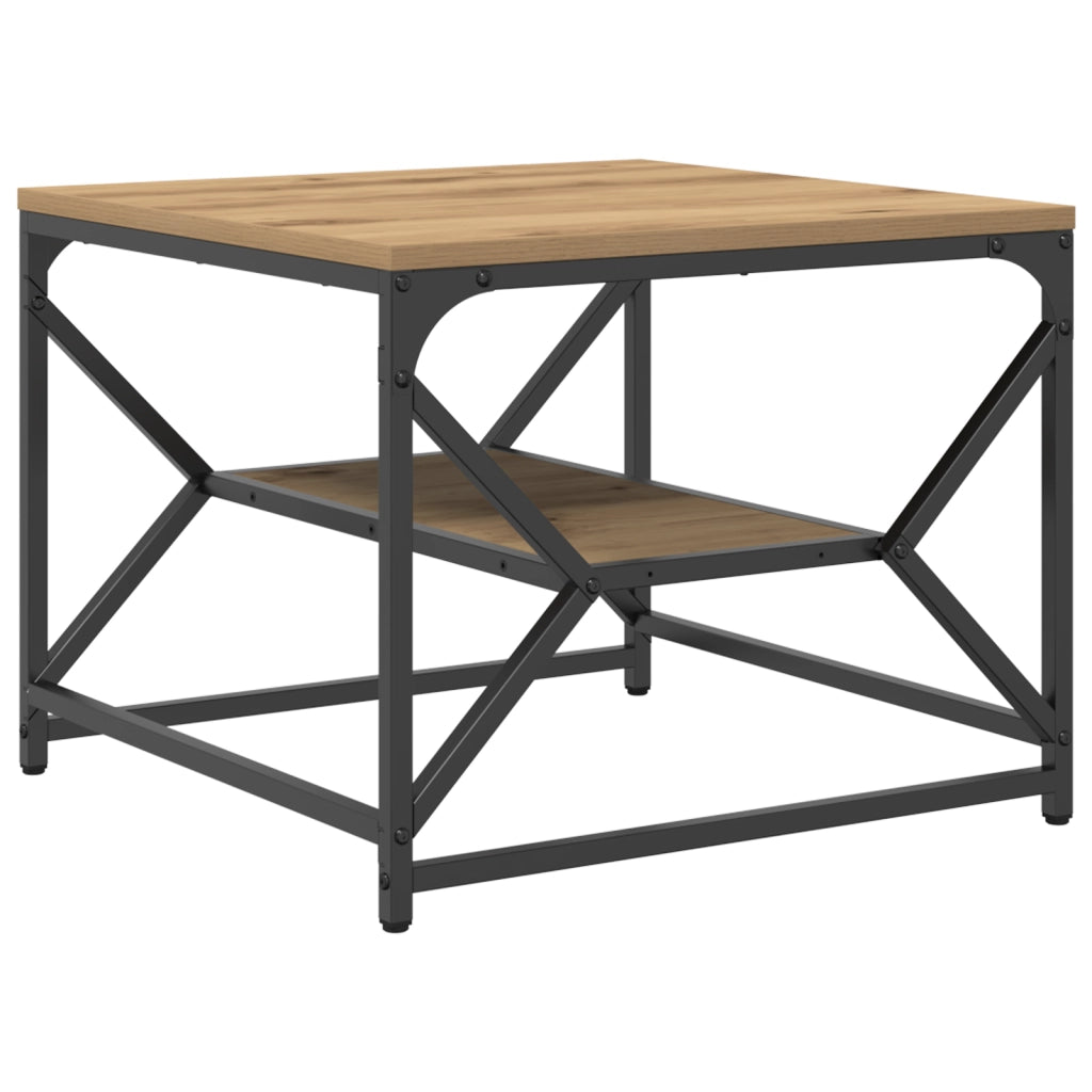 Tavolino da caffÃ¨  con piano in rovere artigianale 51x50x40 cm in legno ingegnerizzato