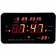 Trade Shop - Sveglia Digitale Elettrica Orologio Luce Led Con Data Giorno Temperatura Nero -
