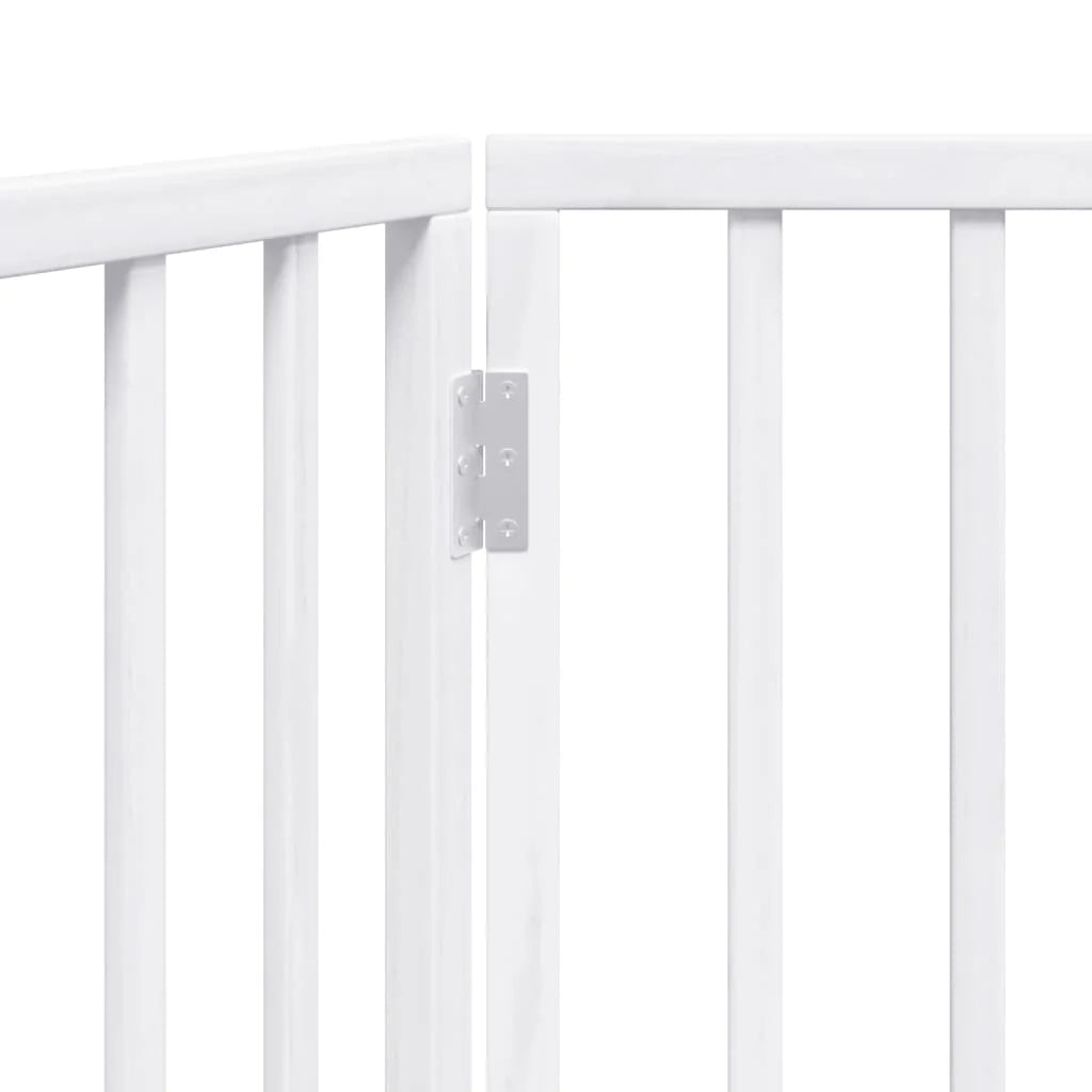 Cancelletto di sicurezza pieghevole a 3 pannelli per cani 150 cm legno di pioppo bianco 02_0023074