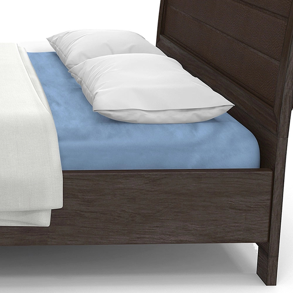 Lenzuolo letto sotto con angoli 100% puro cotone Made in Italy tinta unita Azzurro - 1 Piazza e mezza