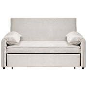 Divano letto in tessuto bianco sporco con funzione letto pieghevole Divano minimalista