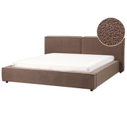 Letto matrimoniale in bouclé con struttura a doghe 180 x 200 cm stile classico camera da letto