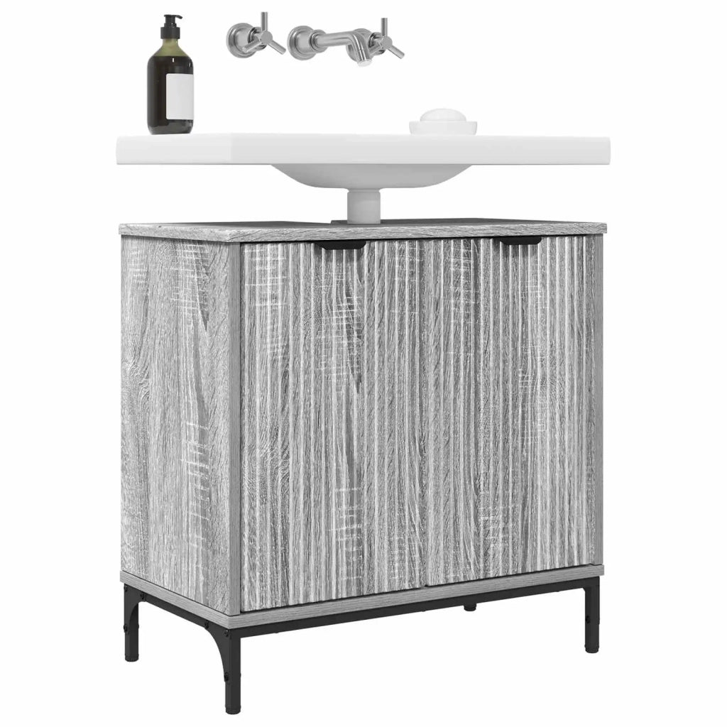 Armadio per Lavabo da Bagno Grigio Sonoma 60,5 x 33,5 x 61 cm 883420