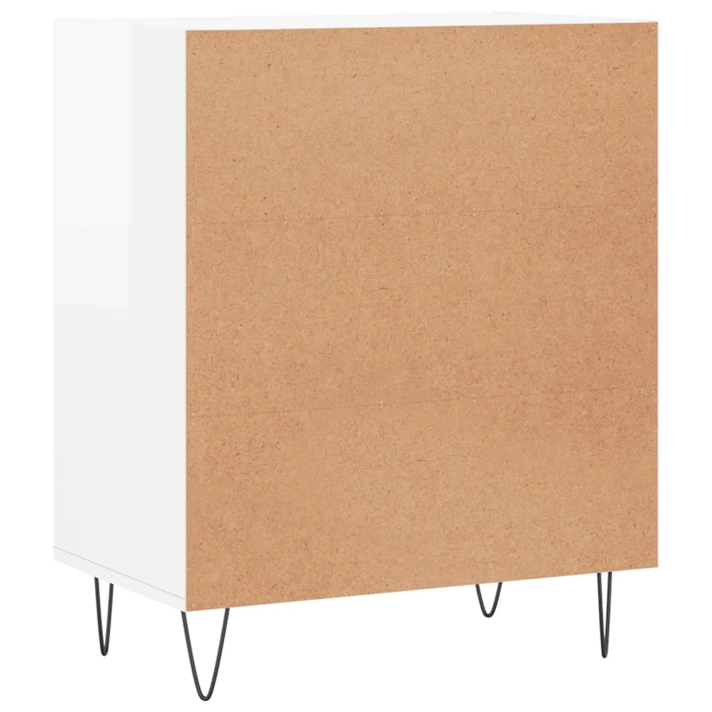 Credenza Bianco Lucido 57x35x70 cm in Legno Multistrato 827134