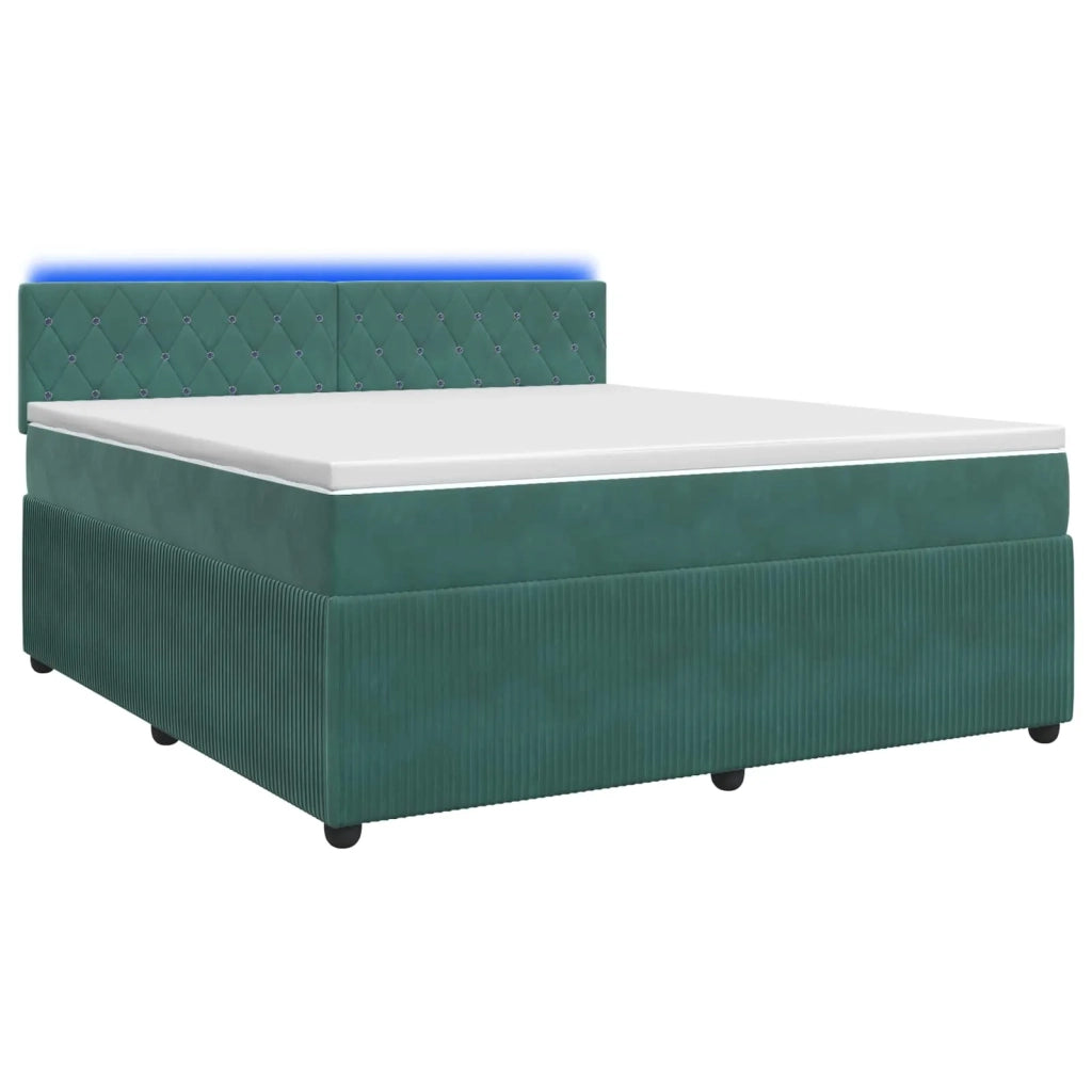 Letto box spring con materasso Verde Scuro 180 x 200 cm Velluto 3453188