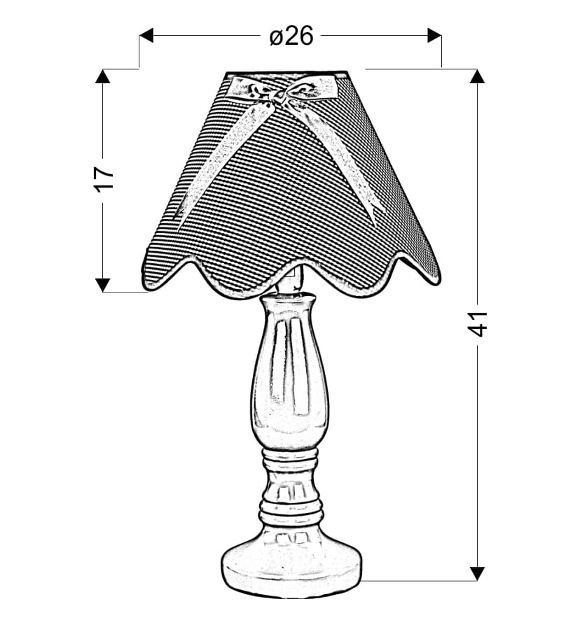 Lampada da tavolo Candellux LOLA 1 luce E27 H41 Ø26