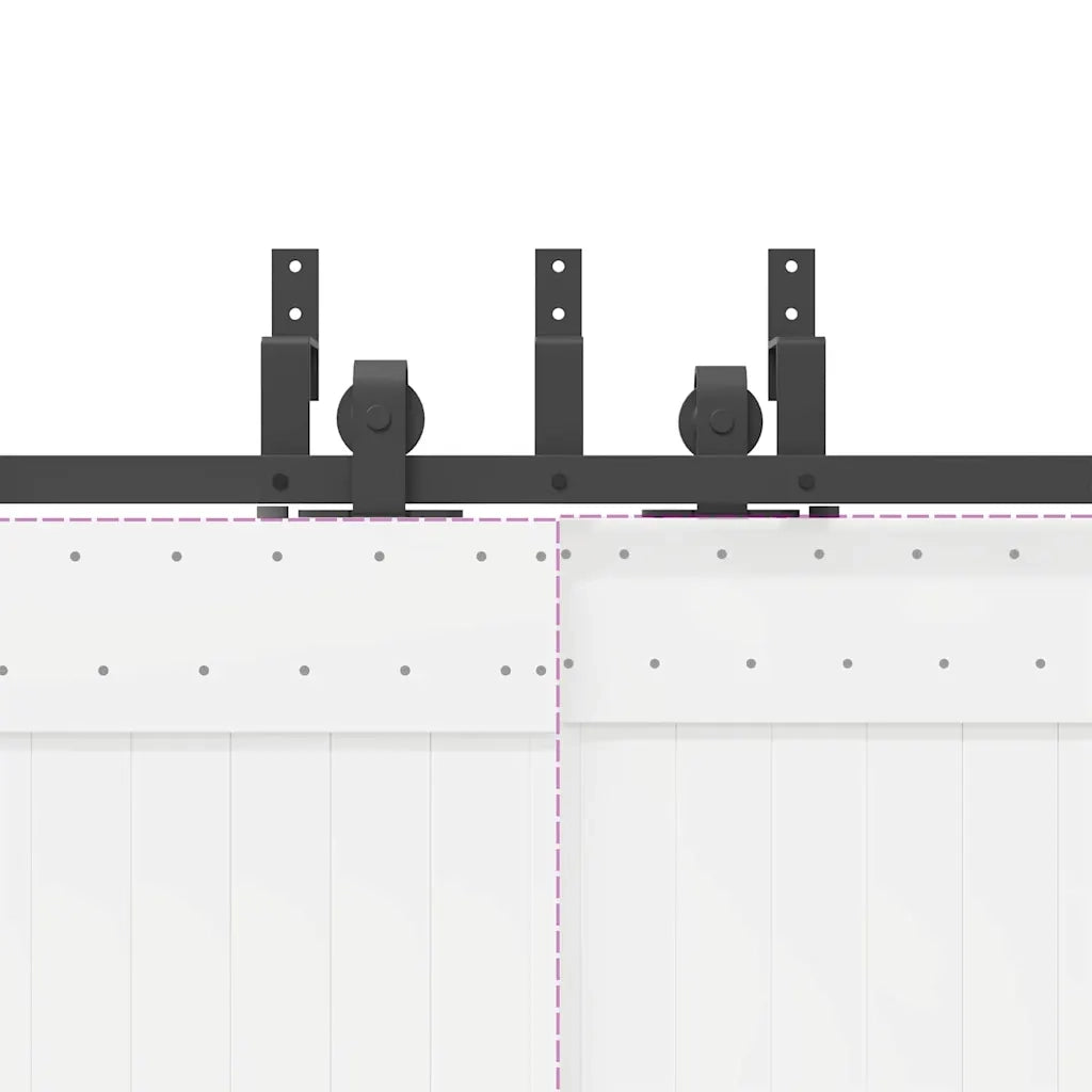Kit di Binari per Porte Scorrevoli 366 cm Acciaio Nero CFW6097727