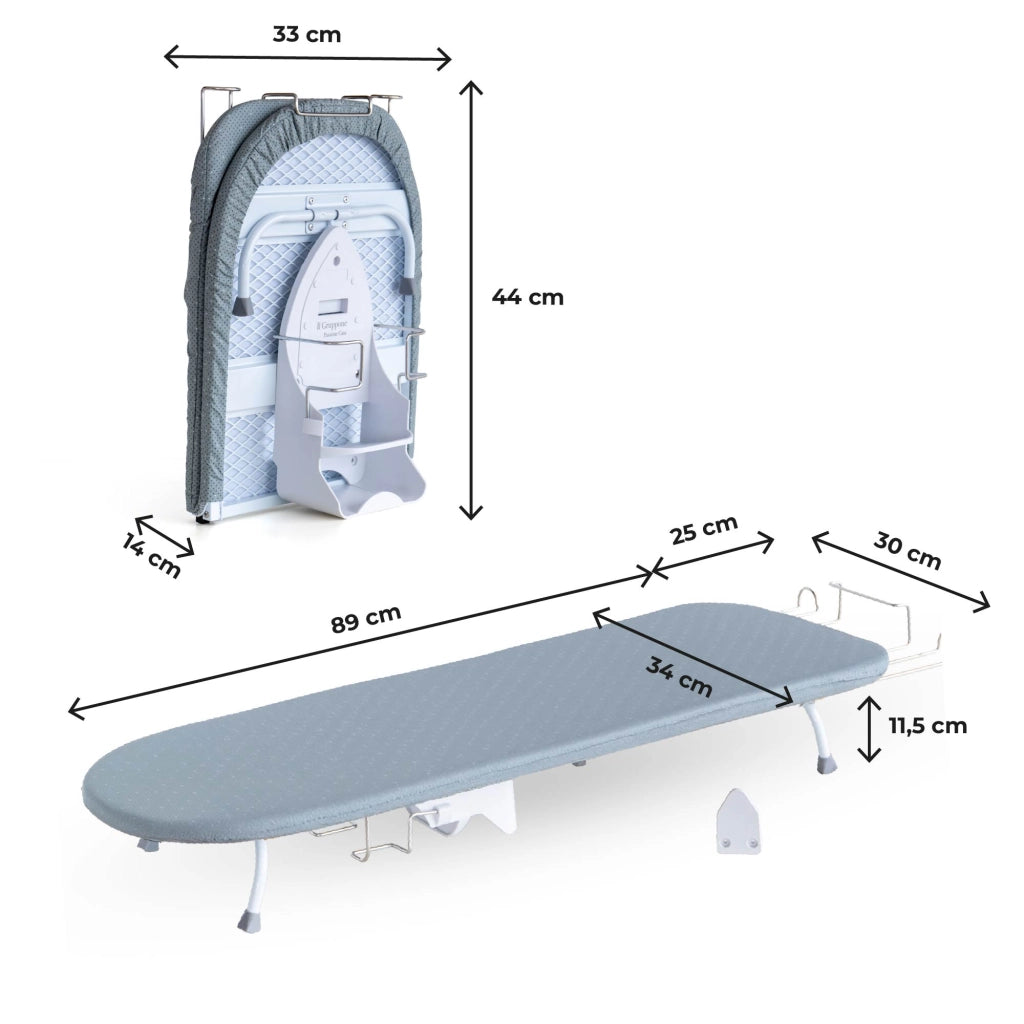 Asse da Stiro Pieghevole da Tavolo – Compatto, Portatile e Salvaspazio, Perfetto per Casa e Viaggio   Grigio