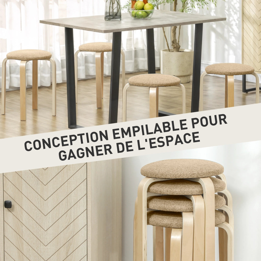 Set 4 sgabelli impilabili ¨C zephmum ¨C 40x40x45 kaki