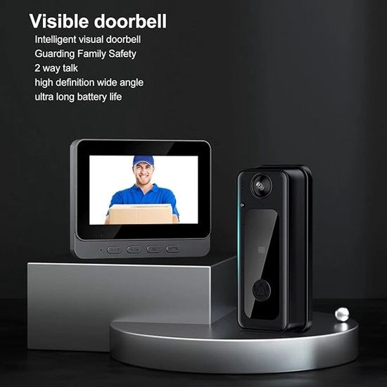 Sistema di comunicazione video a schermo con lente 1080p, visore notturno WiFi con angolo di visuale ampio, audio bidirezionale