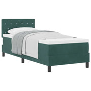 Letto singolo | Letto per adulti | Letto a molle con materasso Verde Scuro 80 x 200 cm Velluto