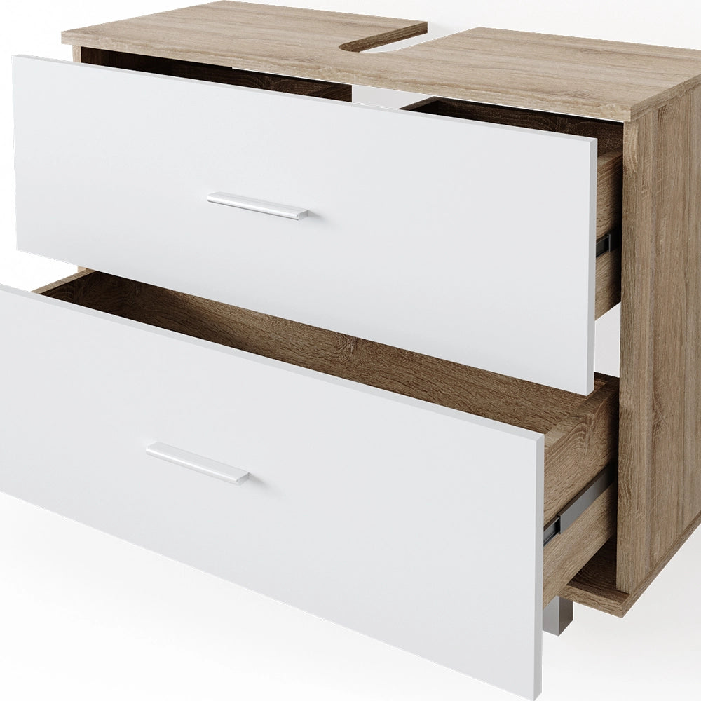 Vicco Mobile sottolavabo per bagno Bianco/Sonoma 80 x 60.8 cm