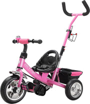 ® Triciclo per Bambini 2in1 con Maniglia Sicurezza Portaoggetti Bici per Imparare Giocando Pedali Removibili con Cestino