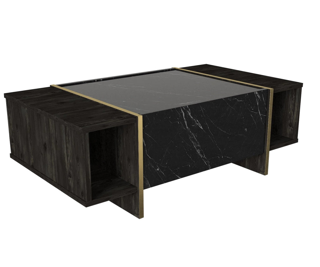 Tavolino in legno "Veyron" - 103 x 60 x 37 cm - BlackGold