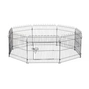 EasyComfort Recinto per Cani e Cuccioli 8 Pannelli in Acciaio, Gabbia per Cani, Box per Animali Domestici da Interno e Esterno, Ø180x61 cm, Nero