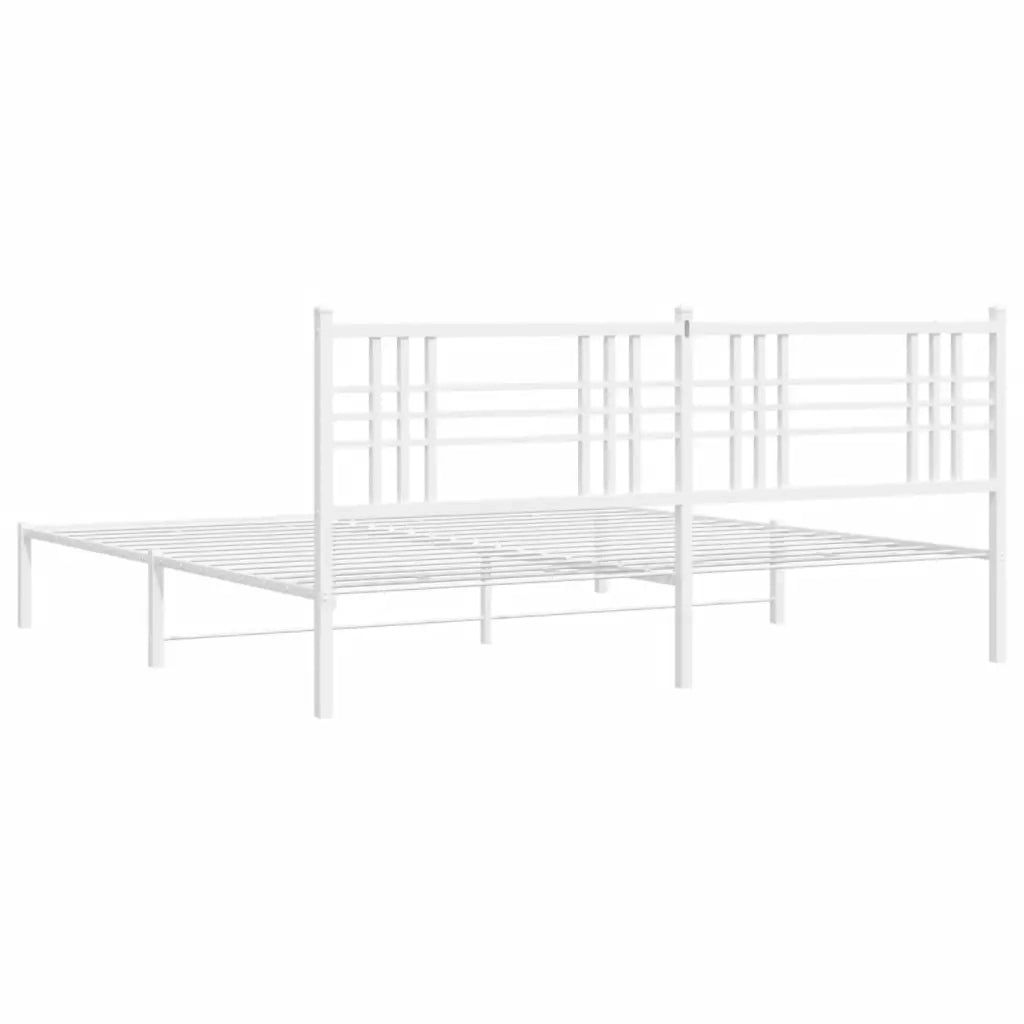 Giroletto con Testiera Metallo Bianco 200x200 cm