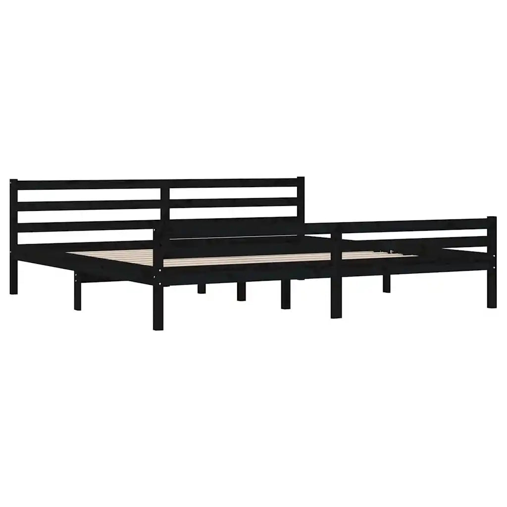 Giroletto Nero in Legno Massello 200x200 cm 814843