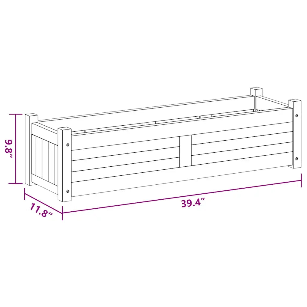 Letto Rialzato da Giardino in Legno di Acacia 100x30x25 cm 42566