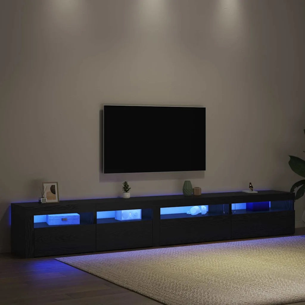 Set mobile TV 3 pz | Armadietto TV | Mobile Porta TV Rovere Nero 270 x 35 x 40 cm