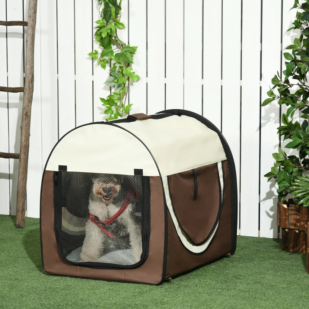 Trasportino per Animali Domestici Pieghevole ¨C Zephmum ¨C Marrone, Oxford, 70x51x59cm