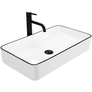Lavabo Da Appoggio Rea Denis Black Edge