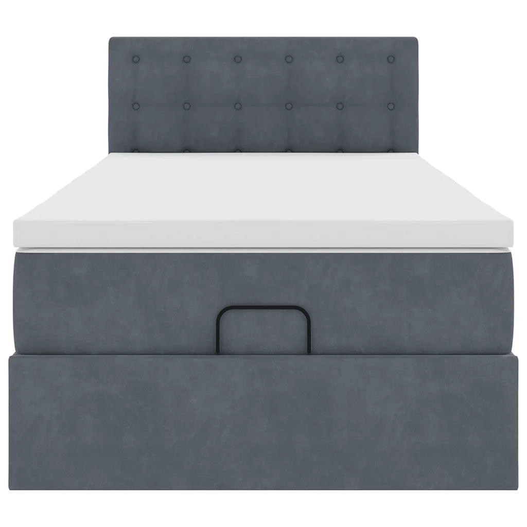 Struttura Letto Pouf con Materasso 90x200 cm in Velluto 3311892