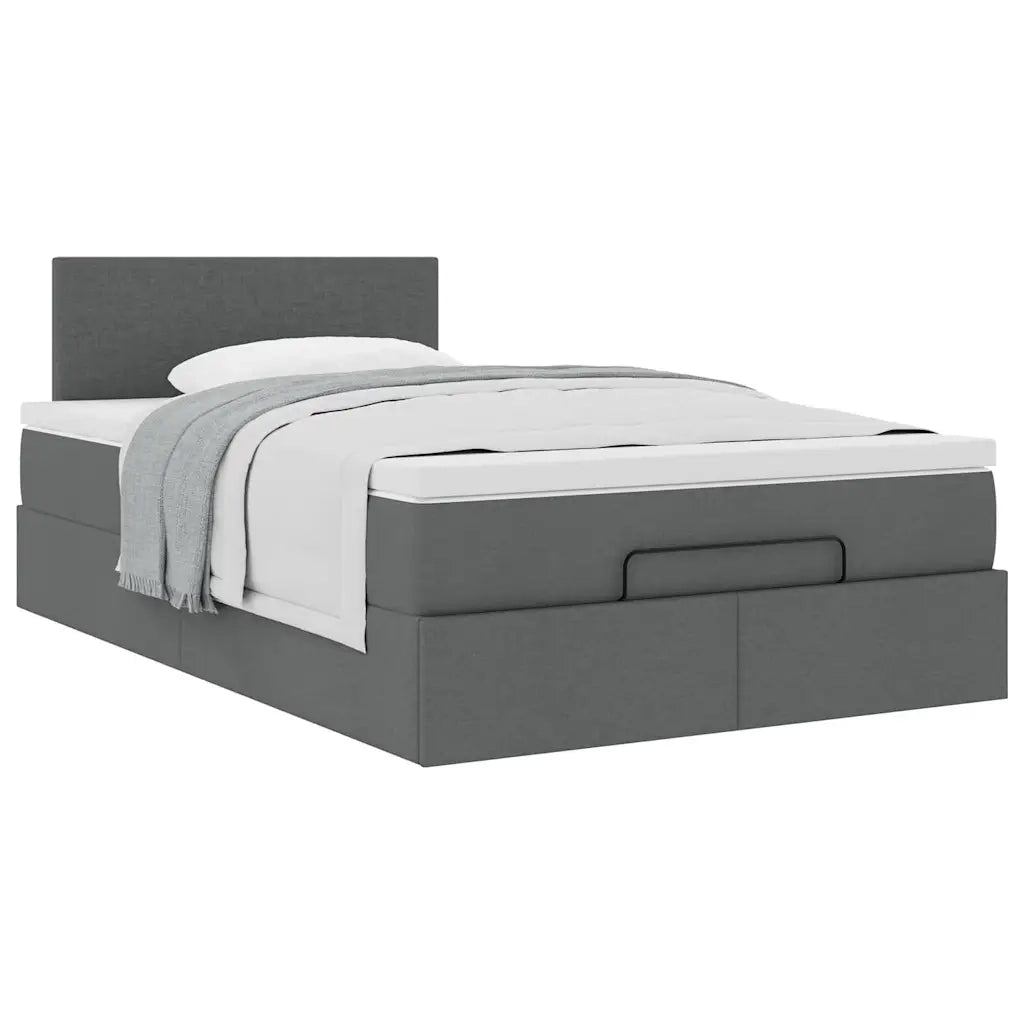 Pouf Letto con Materasso Grigio Scuro 120x190 cm in Tessuto 3311360