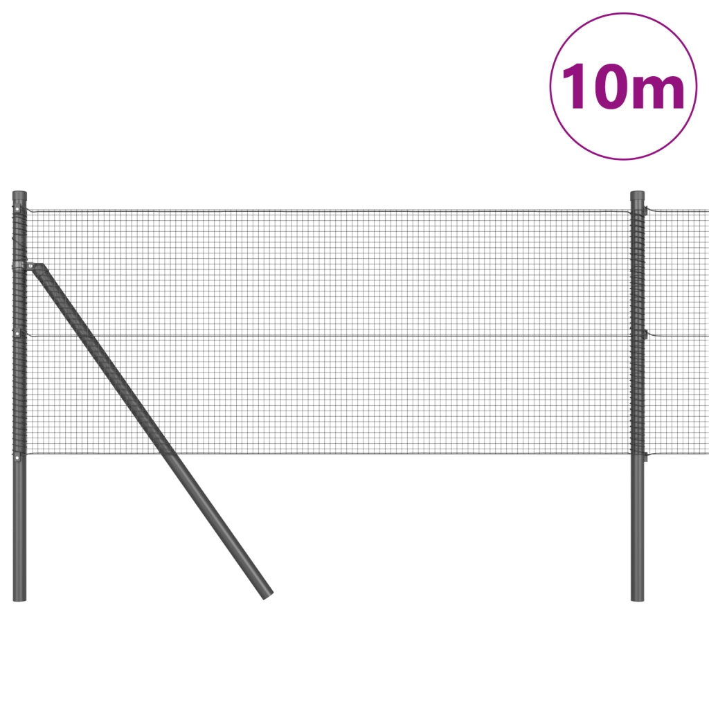 Set di Pali per Recinzione in Acciaio Grigio Set di 2 Grigio