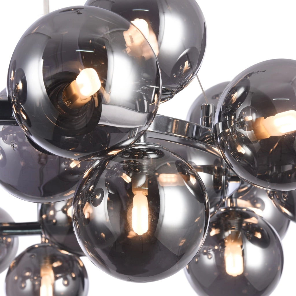 Lampadario Maytoni Dallas cromato 25 luci sfere fumé