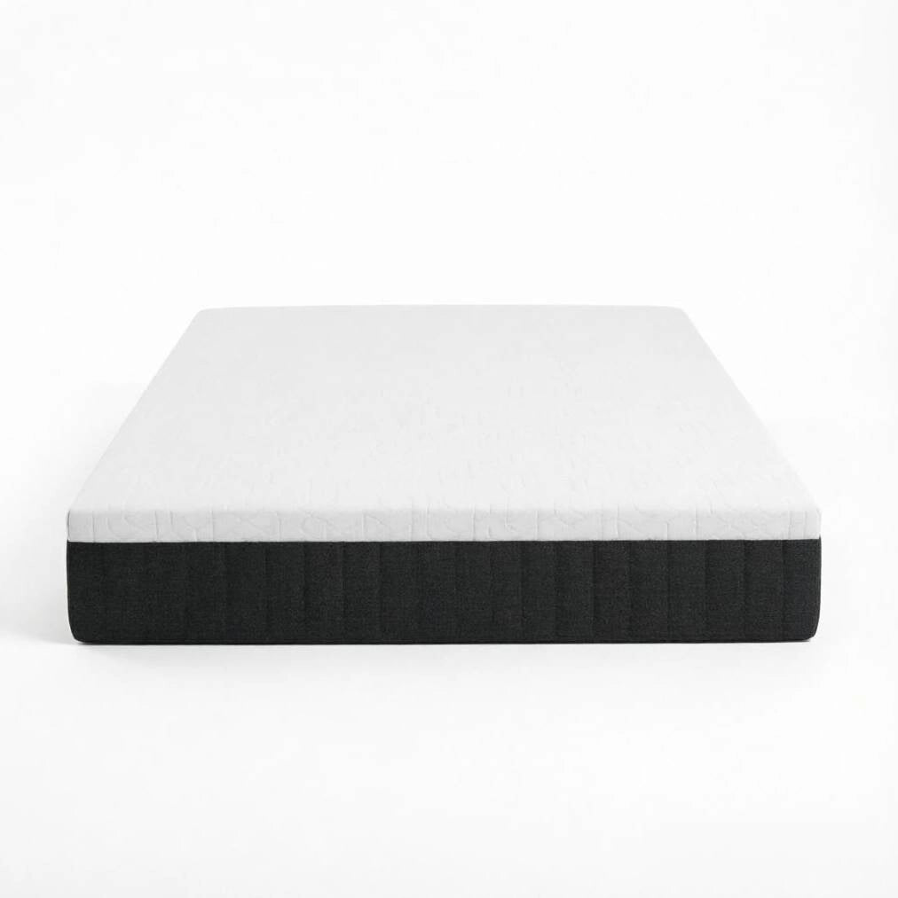 Materasso 140x190 cm a molle insacchettate 7 zone e memory foam; 25 cm; bianco/grigio