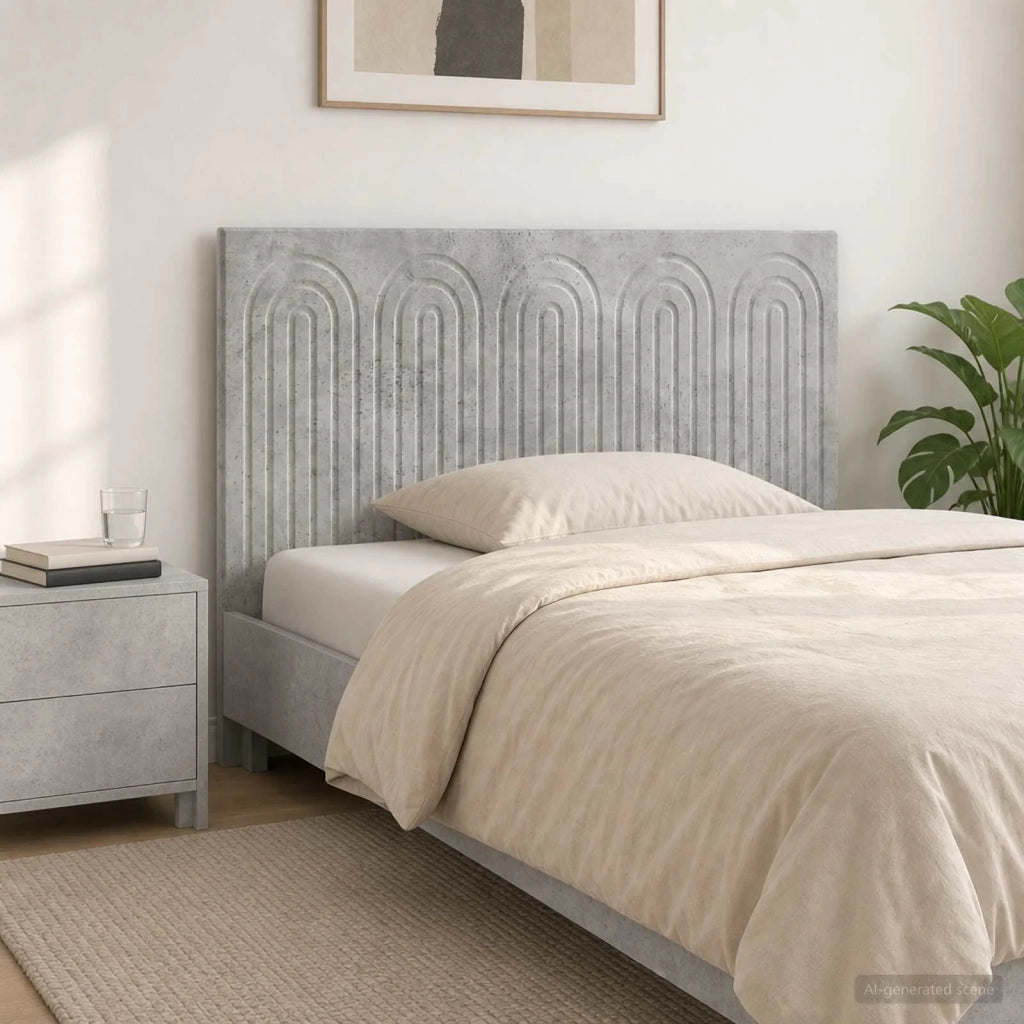 Testiera da Muro ALKMAAR Grigio Cemento Legno ingegnerizzato 896318