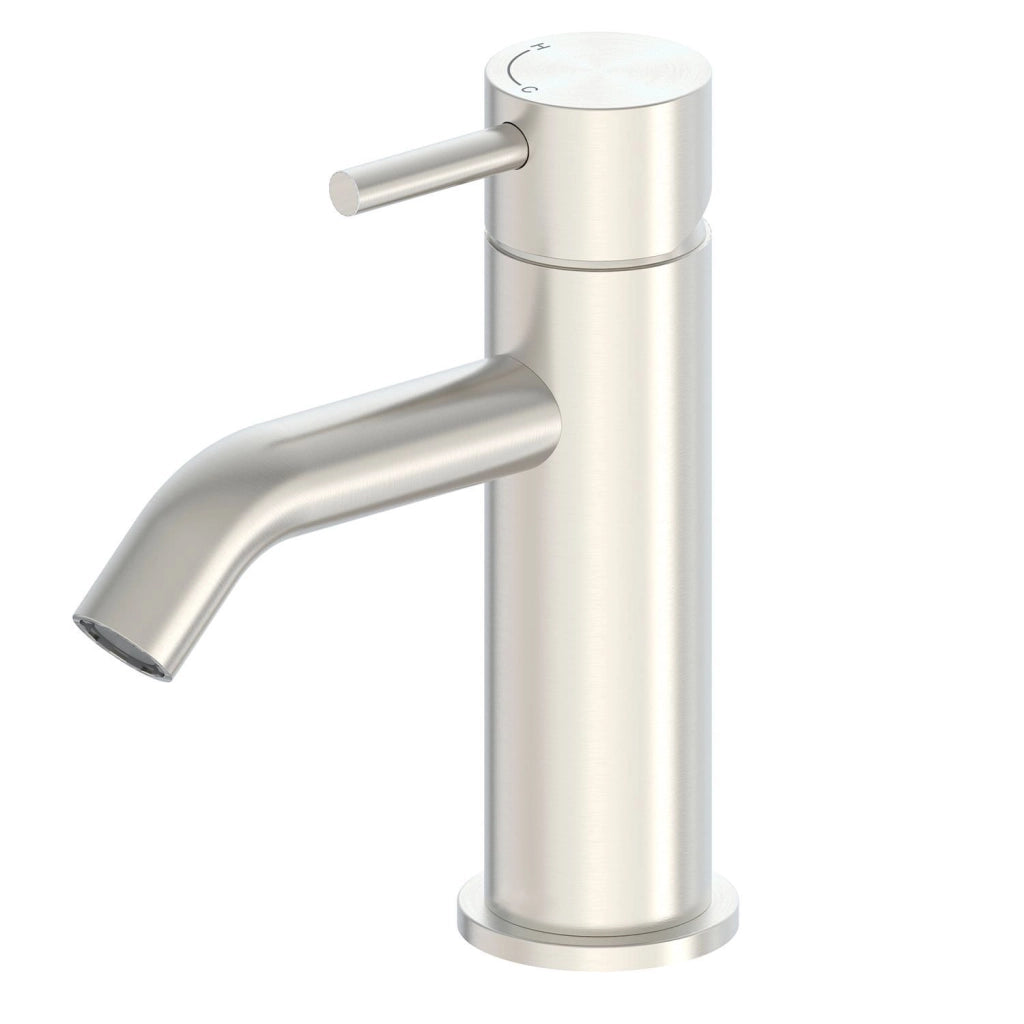 SINED Rubinetto basso per lavabo in acciaio inox 316L satinato da 17 cm con miscelatore resistente alla corrosione per uso interno ed esterno modello LEVANTE RUBINETTO-LAVABO-LEVANTE-BASSO-INOX