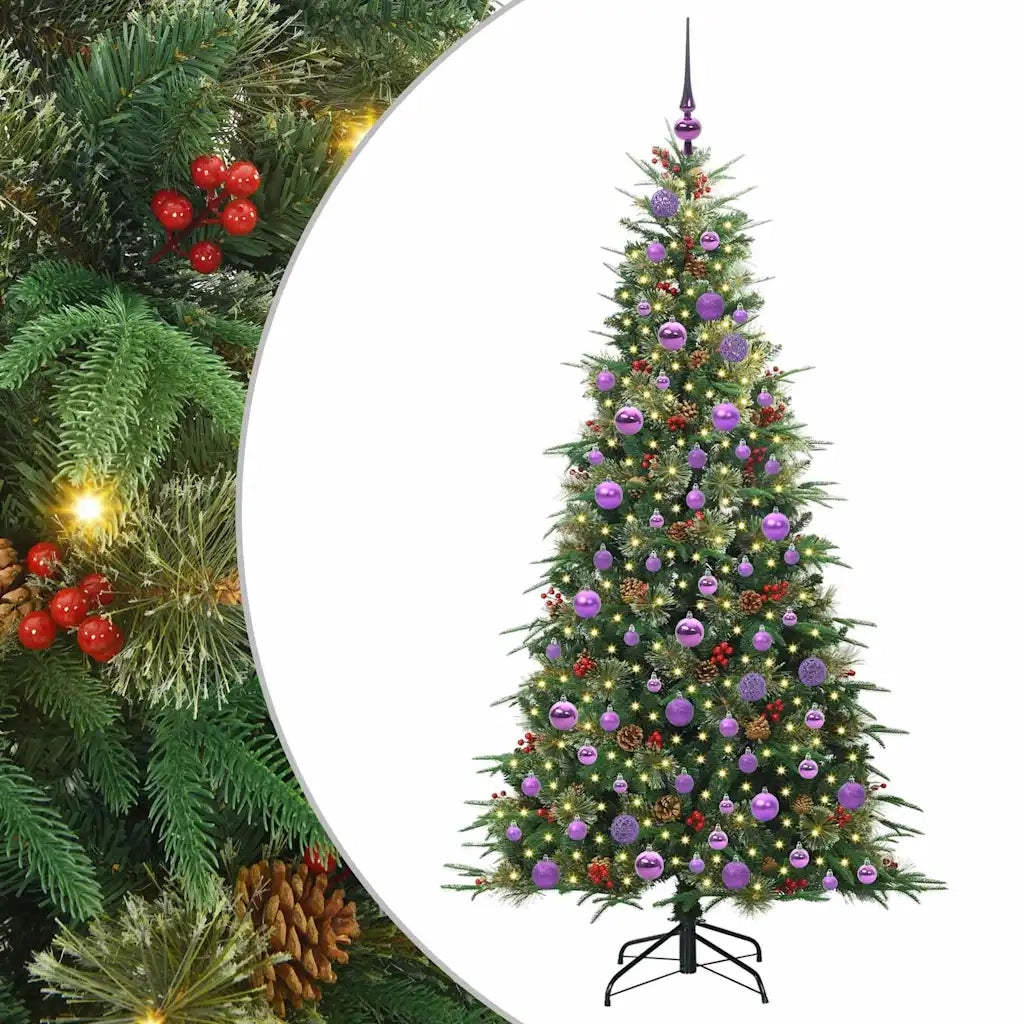 Albero di Natale Artificiale con Rami Pieghevoli Verde 180 cm