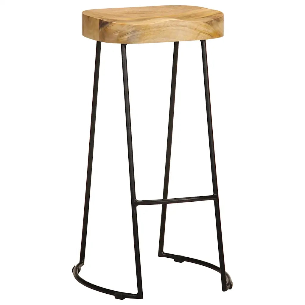 Sgabelli da Bar 2 pz in Legno Massello di Mango 244010