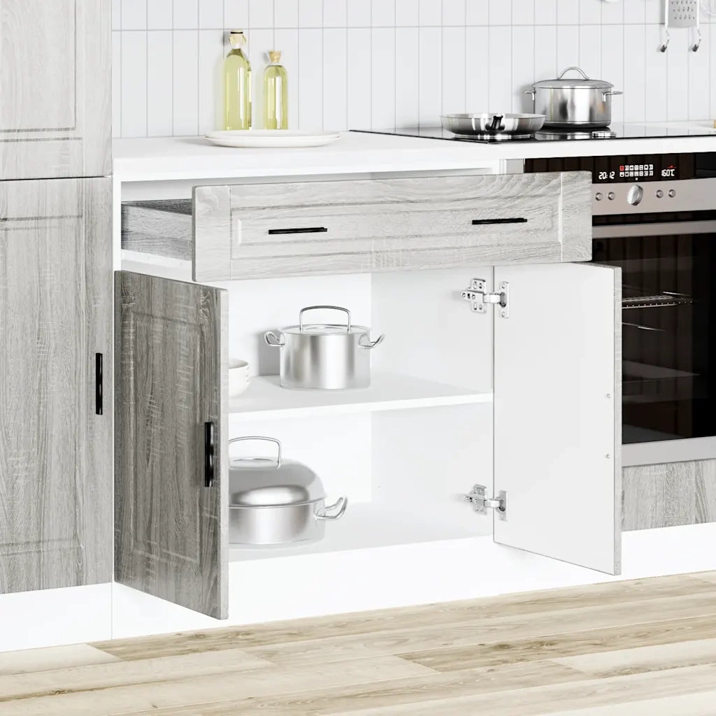 Pensile da cucina | Base da Cucina Porto Grigio Sonoma in Legno Multistrato
