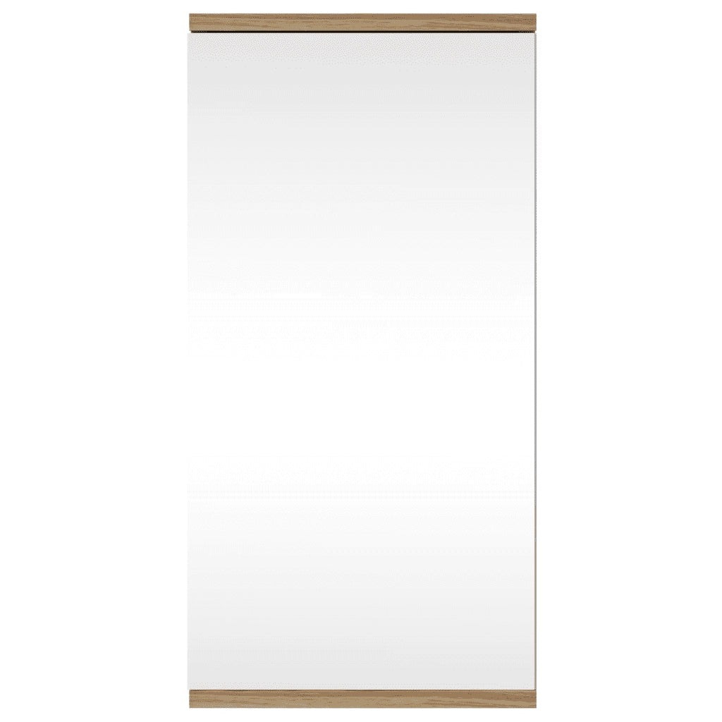 Armadietto Angolare con Specchio da Bagno Rovere 30x24x60 cm