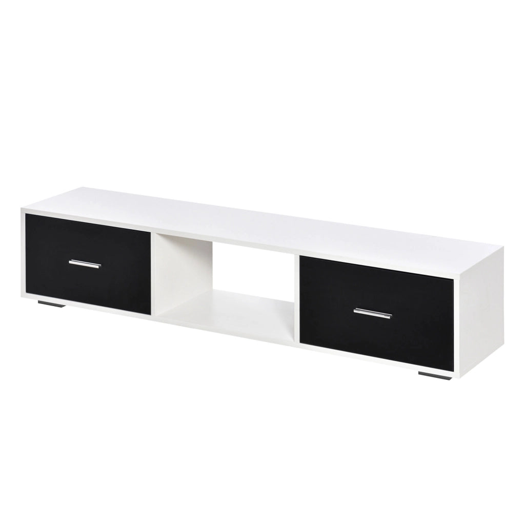 Mobile TV per Televisori fino a 60 Pollici ¨C Xylo ¨C Bianco e Nero con 2 Cassetti 140x30x32 cm