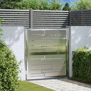 Cancello da giardino Argento 85 x 97 cm Acciaio inossidabile 3402575