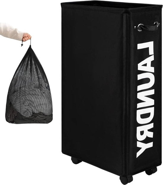 29 Pollici Mandata con Lenzuola Rimovibili su Ruote e Cassetto Opportuno per Abbigliamento (Nero) con Ruote Inclinabili