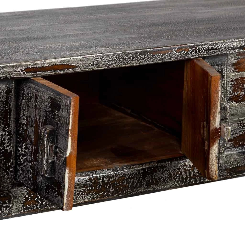 Mobile da ingresso in legno con finitura artigianale Grigio scuro inve