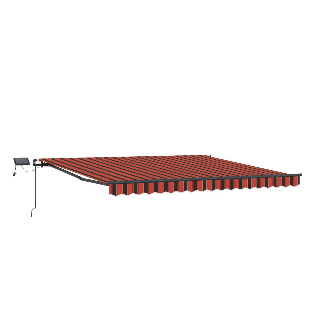 Tenda retrattile manuale con LED arancione e marrone 450x350 cm