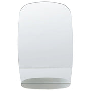 Specchio da parete in metallo argento 40 x 60 cm con ripiano Specchio decorativo a parete Stile moderno da appendere