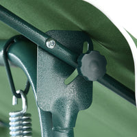 Dondolo 3 Posti con Tettuccio Regolabile 170x110x153 cm in Acciaio e Poliestere Verde e Bianco